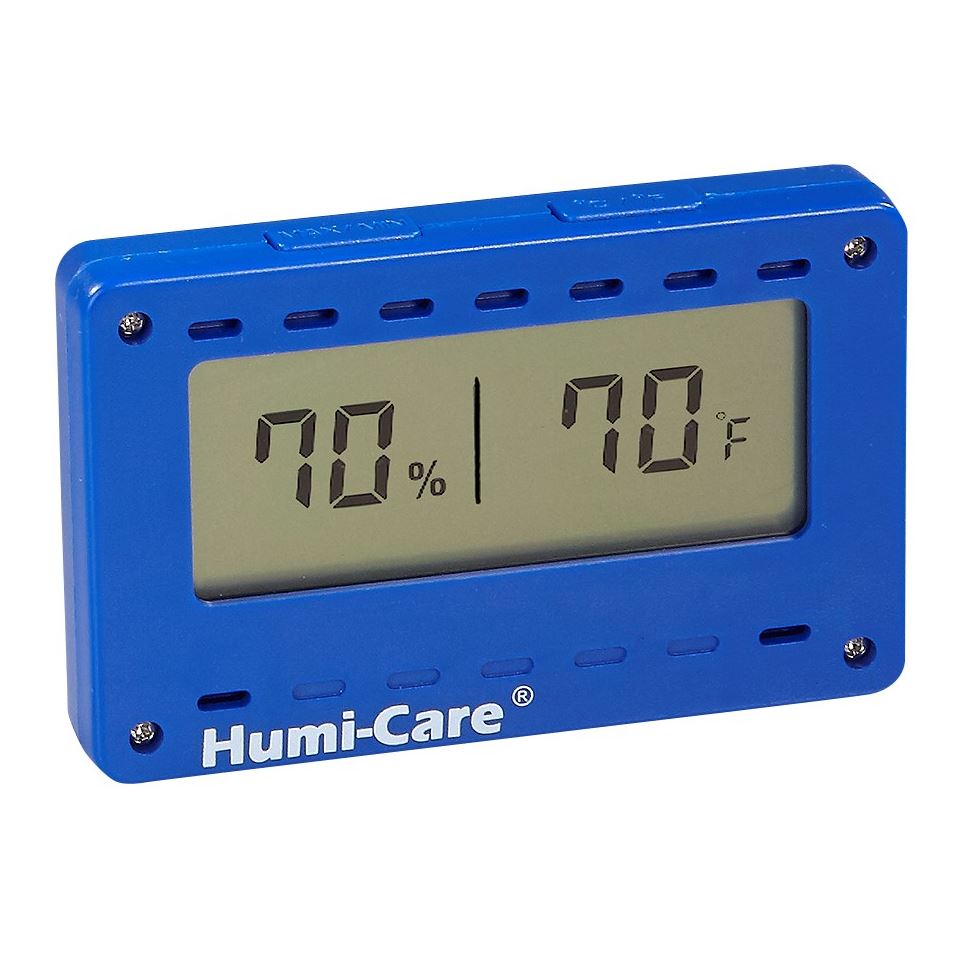 HUMI-CARE Rectangular Digital Hygrometer (Blue)